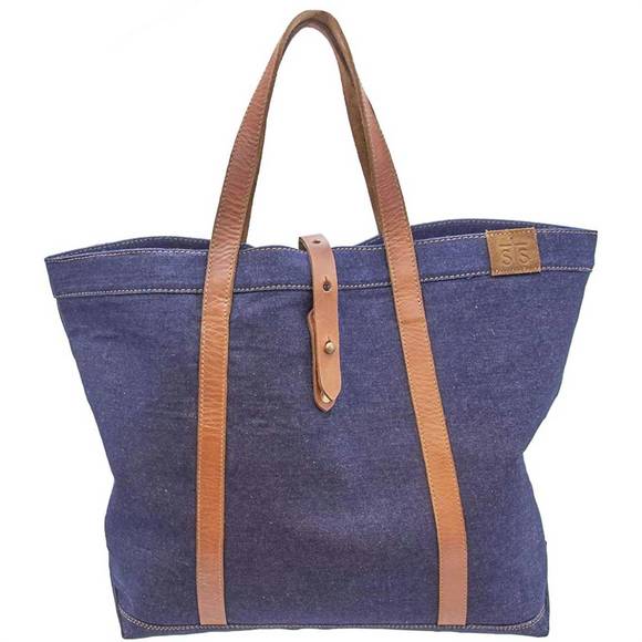 NEW STS RANCHWEAR bayou tote bag in blue - Picture 1 of 2